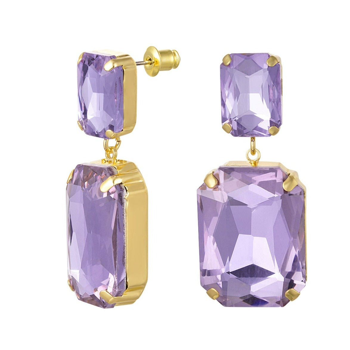 Dames Oorbellen met paars glaskralen