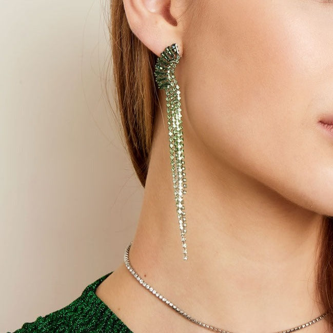Dames Oorbellen Koper met Strass Steentjes 10.60Cm Lavea