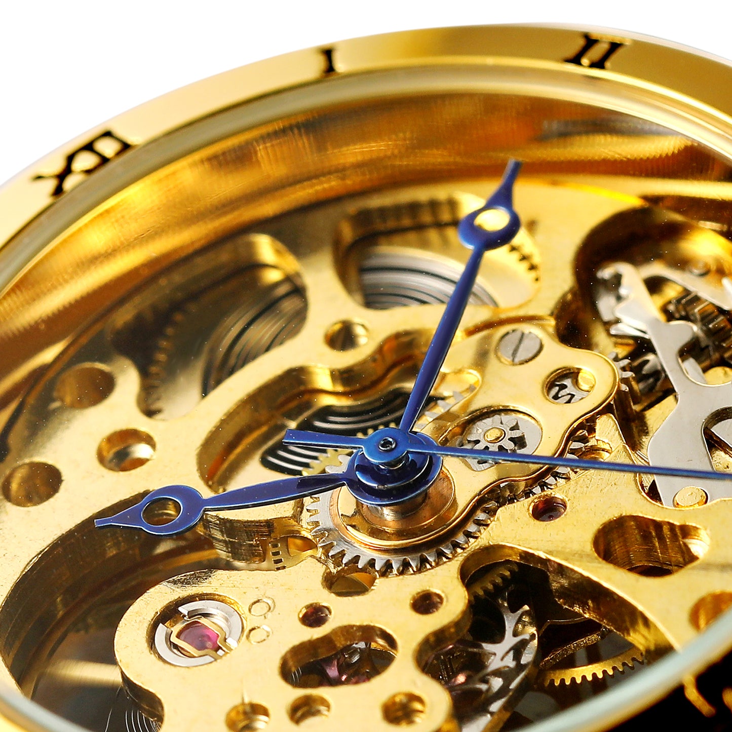 Dames Skeleton goudkleurig opwind horloge Benssens Valencia