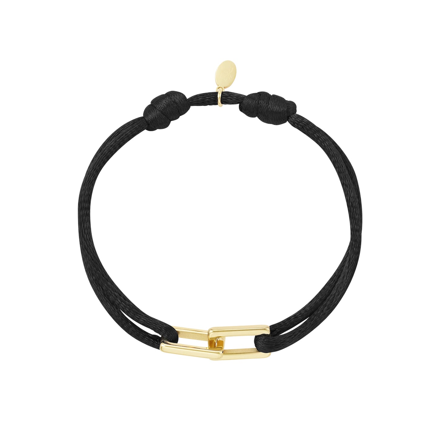 Dames Armband Stoffen Zwart met meerdere Draden Stof 16 Cm Selena