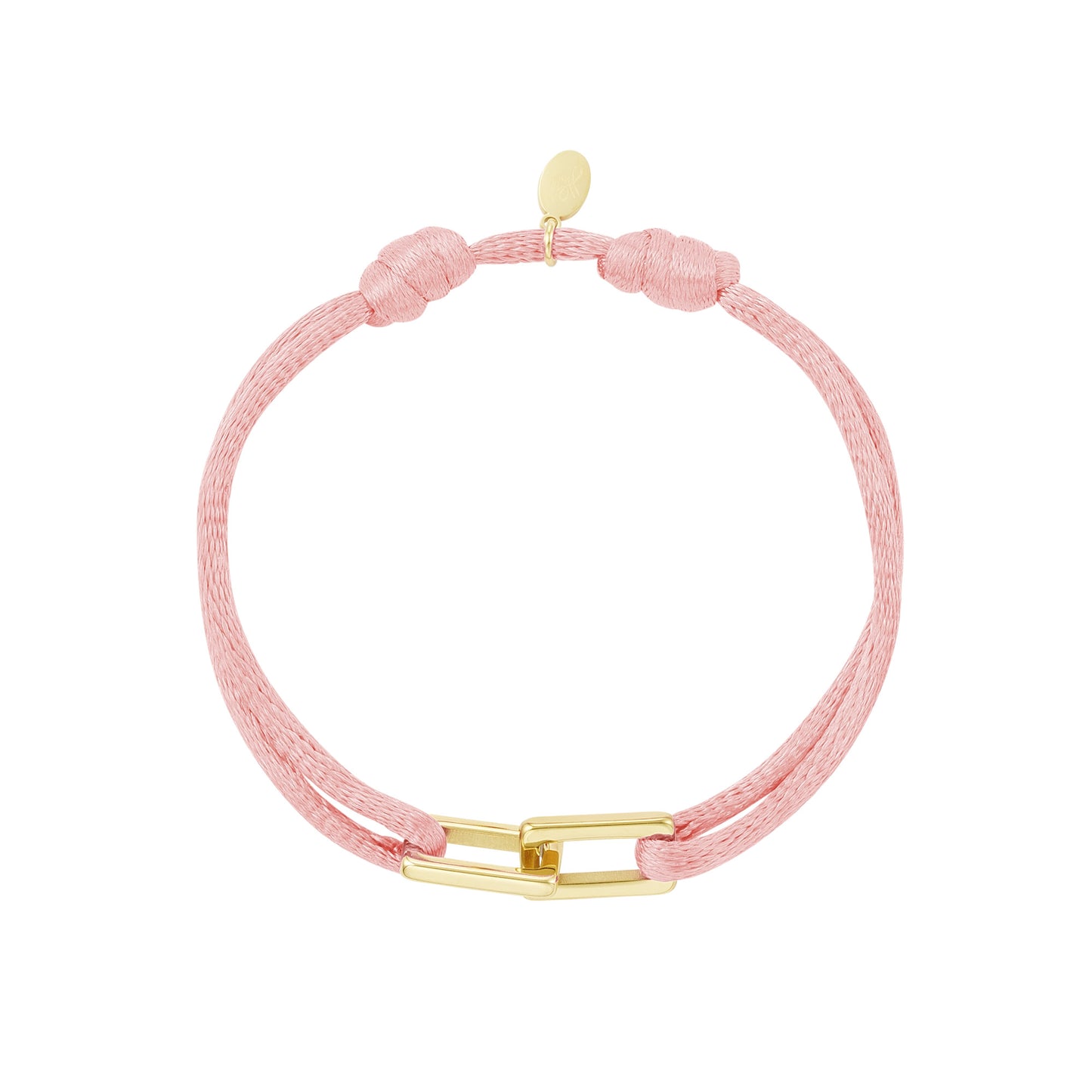 Dames Armband Stoffen Roze met meerdere Draden Stof 16 Cm Selena
