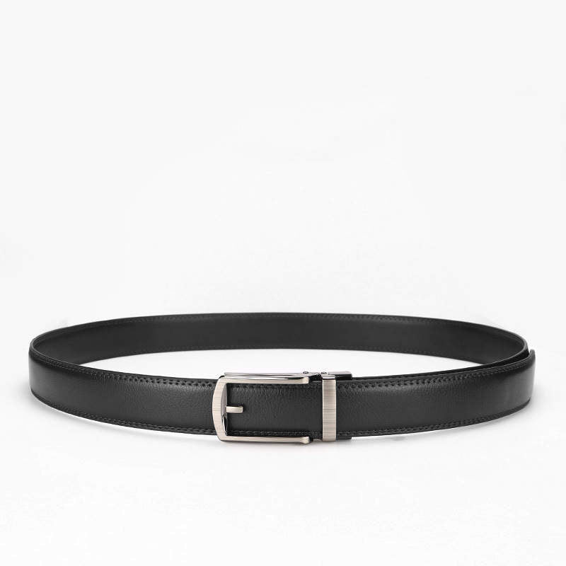 Heren Pantalon Riem Zwart met Gunmetal Gesp 125cm Benssens