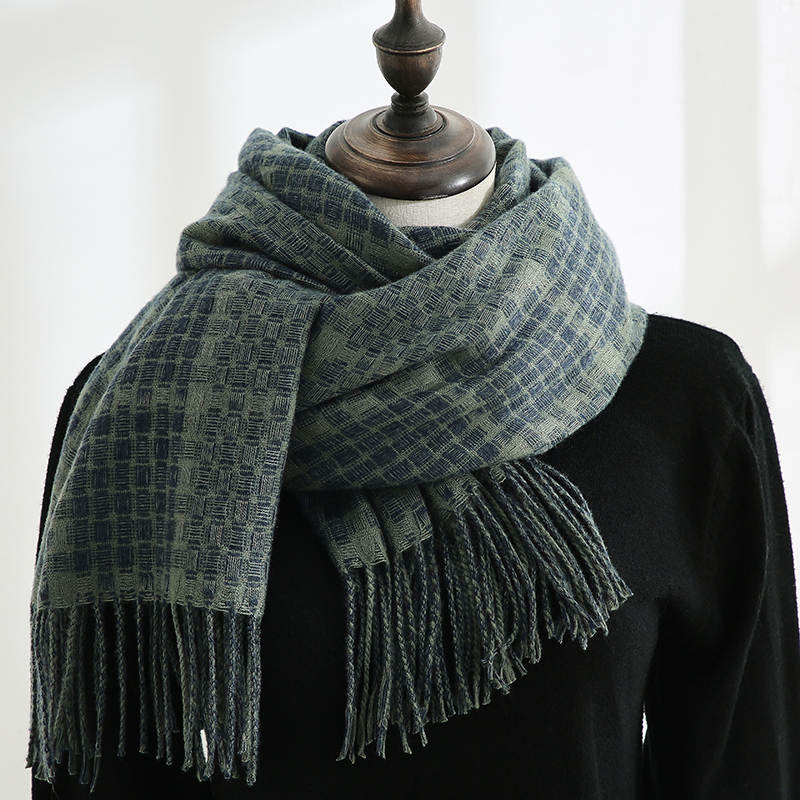 Dames Sjaal Cashmere/polyesther kleur Groen 180 Cm