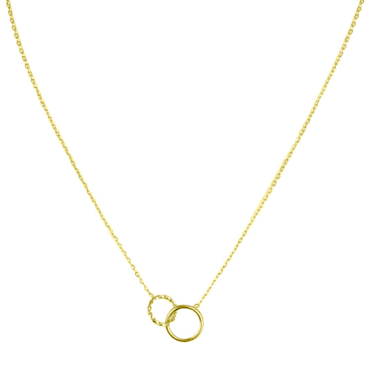 Dames Halsketting met Ringen Hanger Goudkleurig 18K 42+5Cm