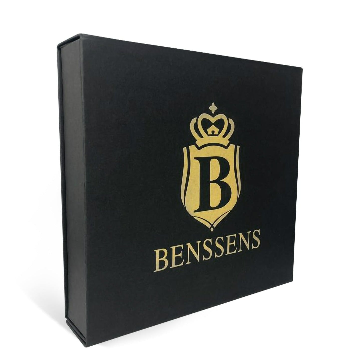 Heren Sieraden Geschenkset Zwart Goudkleurig Met Benssens Kaarthouder Armband Riem en Skeleton Opwind Horloge