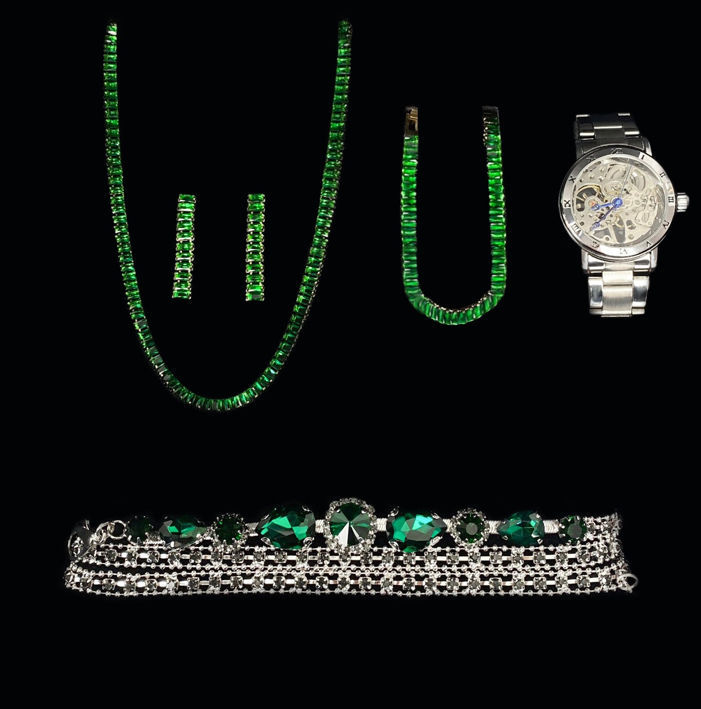 Dames Sieraden Geschenkset Zoë met Sjaal Armband Oorbellen Halsketting en Skeleton