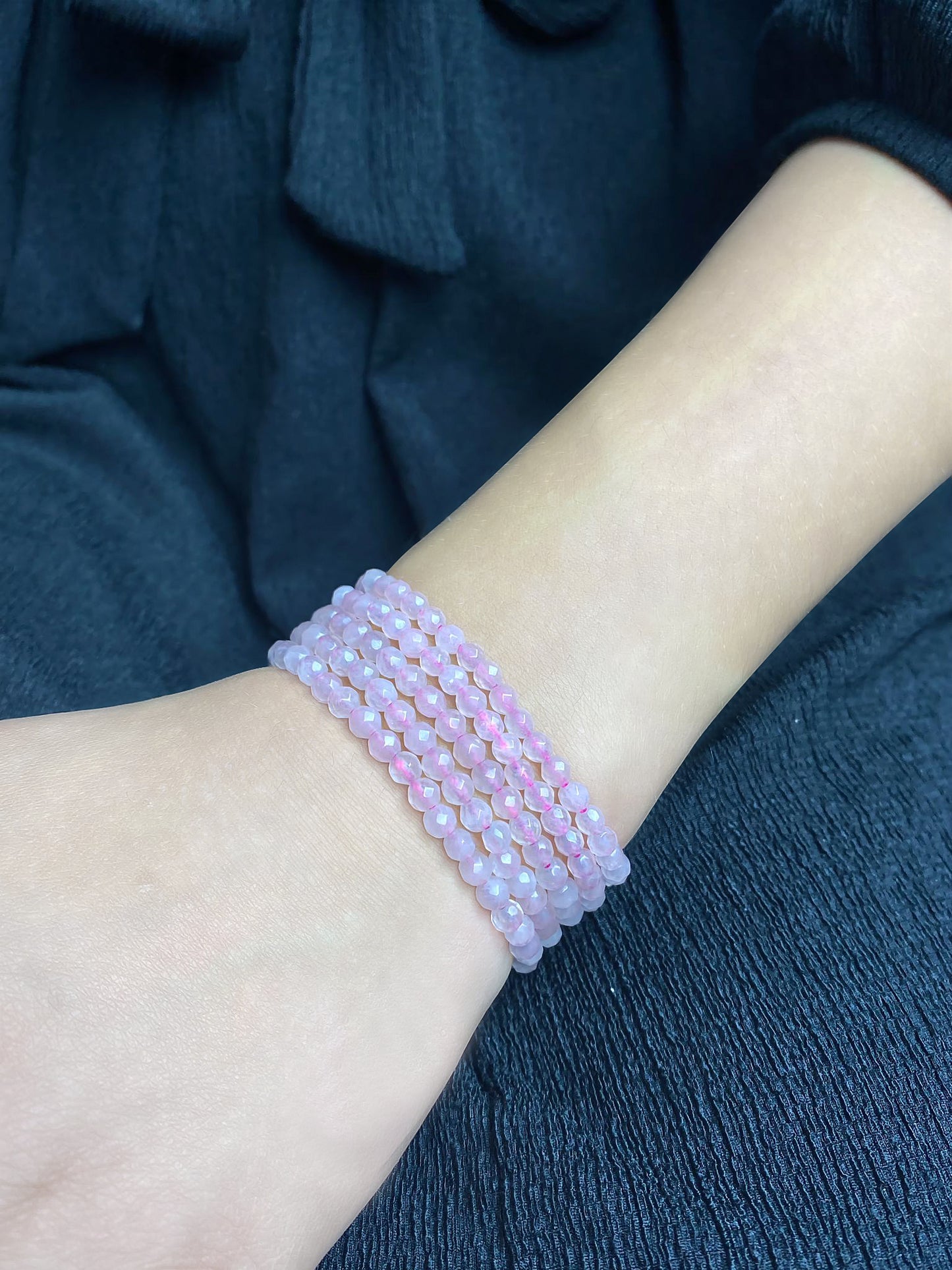 Dames Armband Met Rozenkwarts Facet Armband 19 Cm Caroline