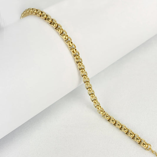 Dames Armband Goudkleurig 18k Stainless Steel met Venetiaanse Schakels 18+3 Cm Oriana