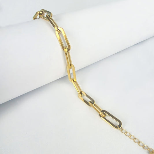 Dames Armband Goudkleurig 18K Stainless Steel Met Ketting Schakels 18 Cm Mattea