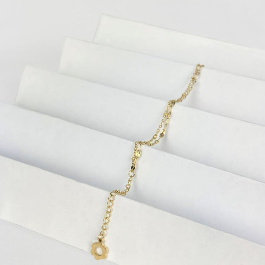 Dames Armband Goudkleurig Stainless Steel met Bloemsluiting 15,5Cm Cyrine