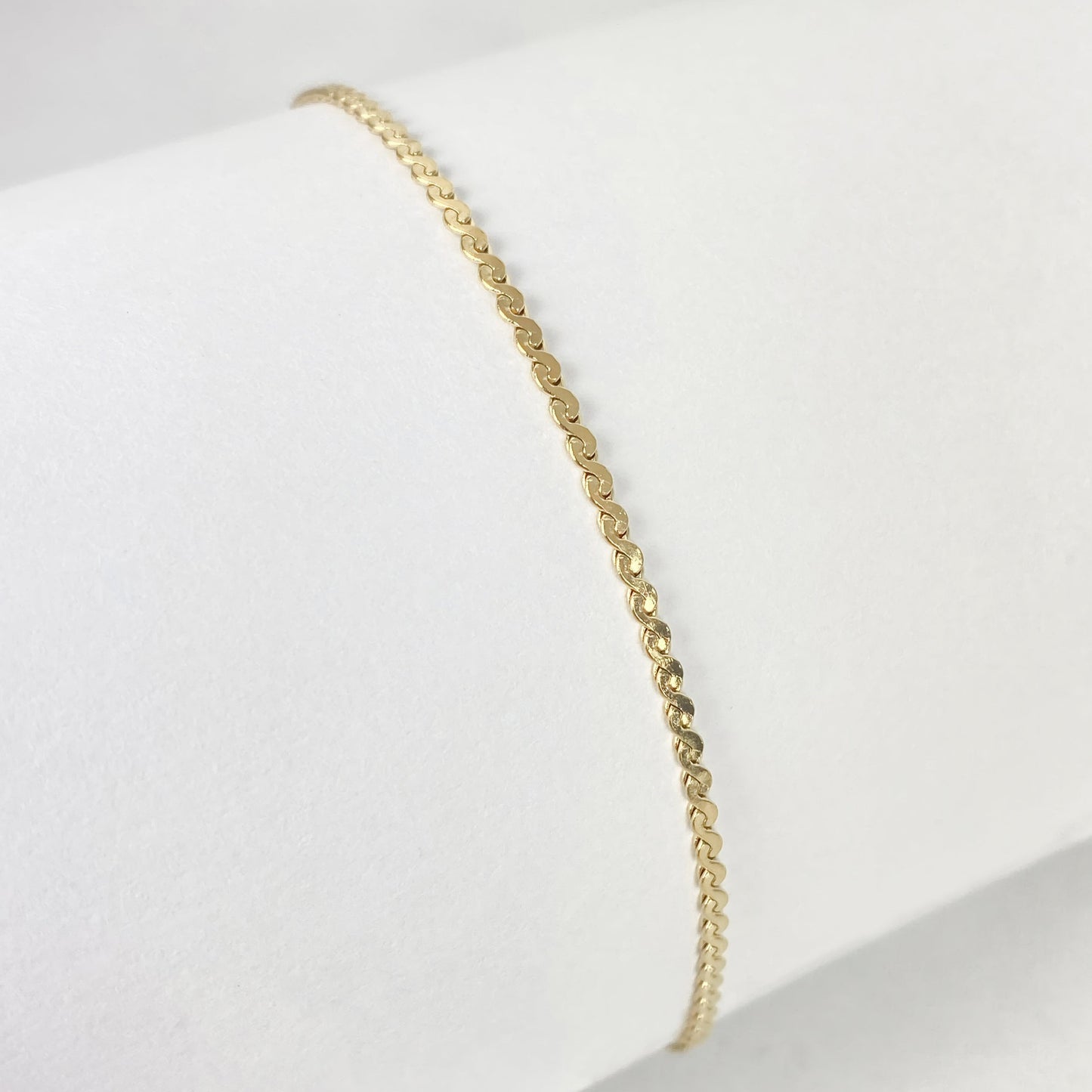 Dames Enkelband met S Schakels 18k goudkleurig Stainless Steel 21,5+5cm Elanora