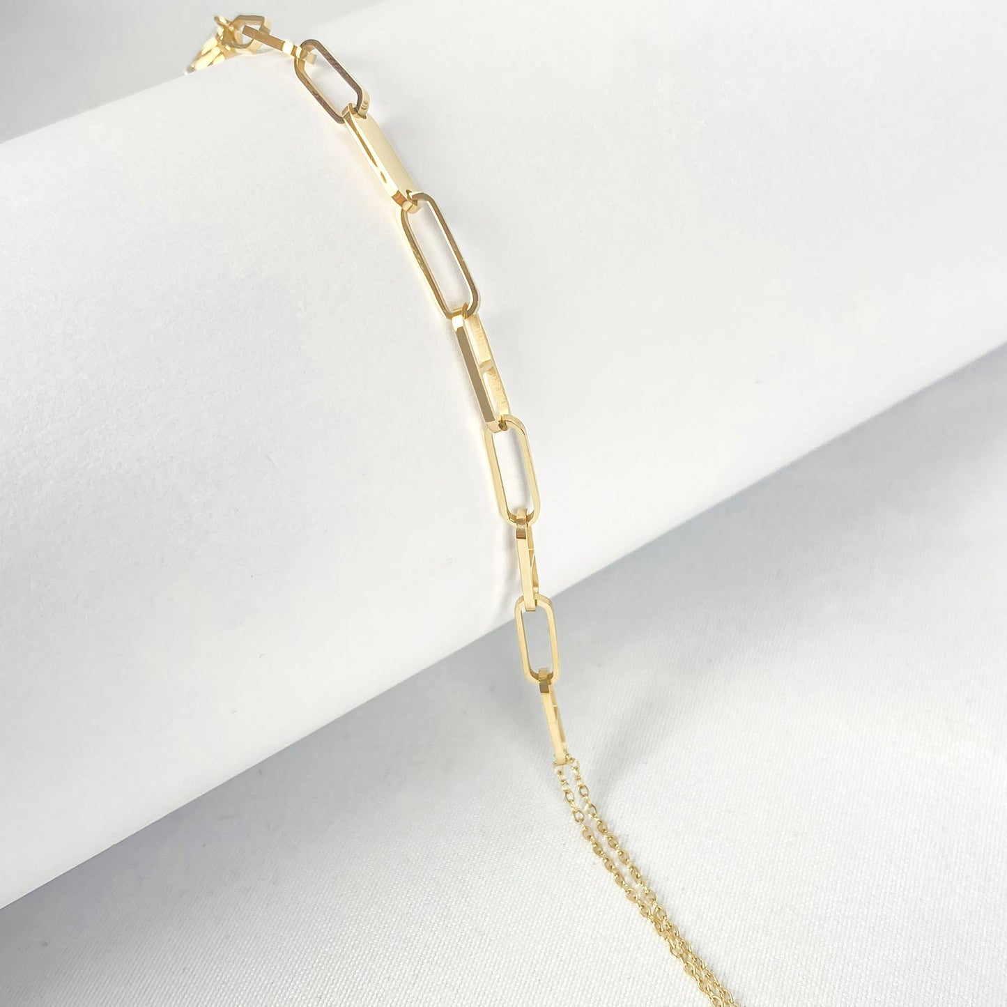 Dames Enkelband Goudkleurig 18K Grote Schakels 20+5CM
