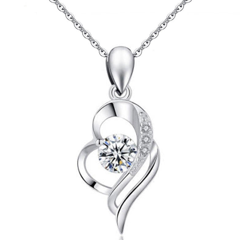 Dames Halsketting Van 925 Sterling Zilver Met 1 Karaat Witte Moissanite Hanger 40+5 Cm Nadine