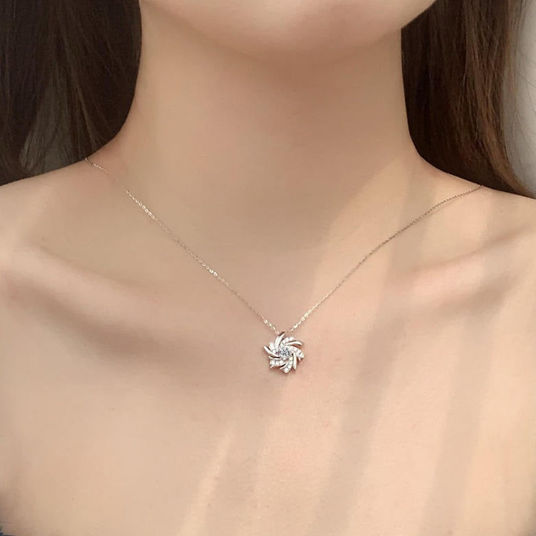 Dames Halsketting 925 Sterling Zilver met 2 karaat Moissanite Hanger 40+5Cm Irene