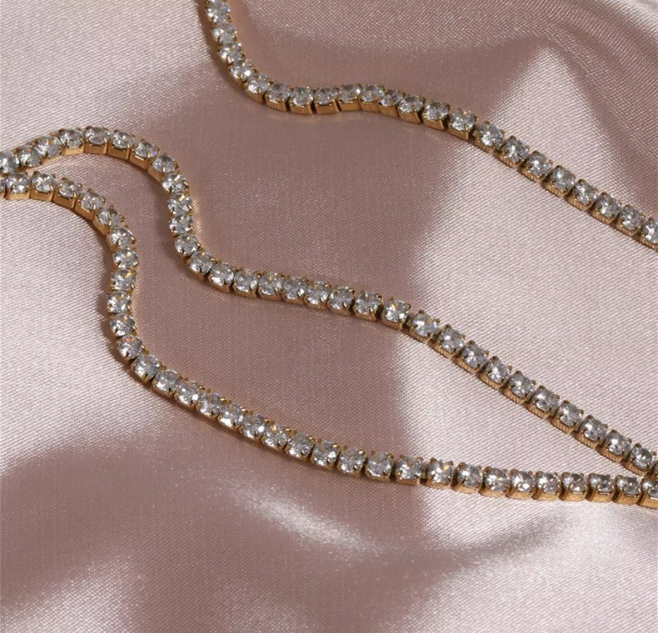 Dames Halsketting met Zirconia's Goudkleurig (18K) Lena