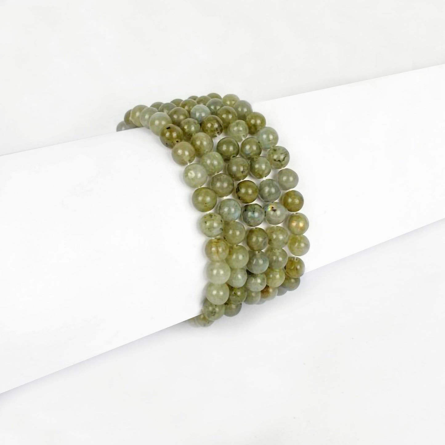 Dames Armband Groen met Labradoriet Kralen 19 Cm