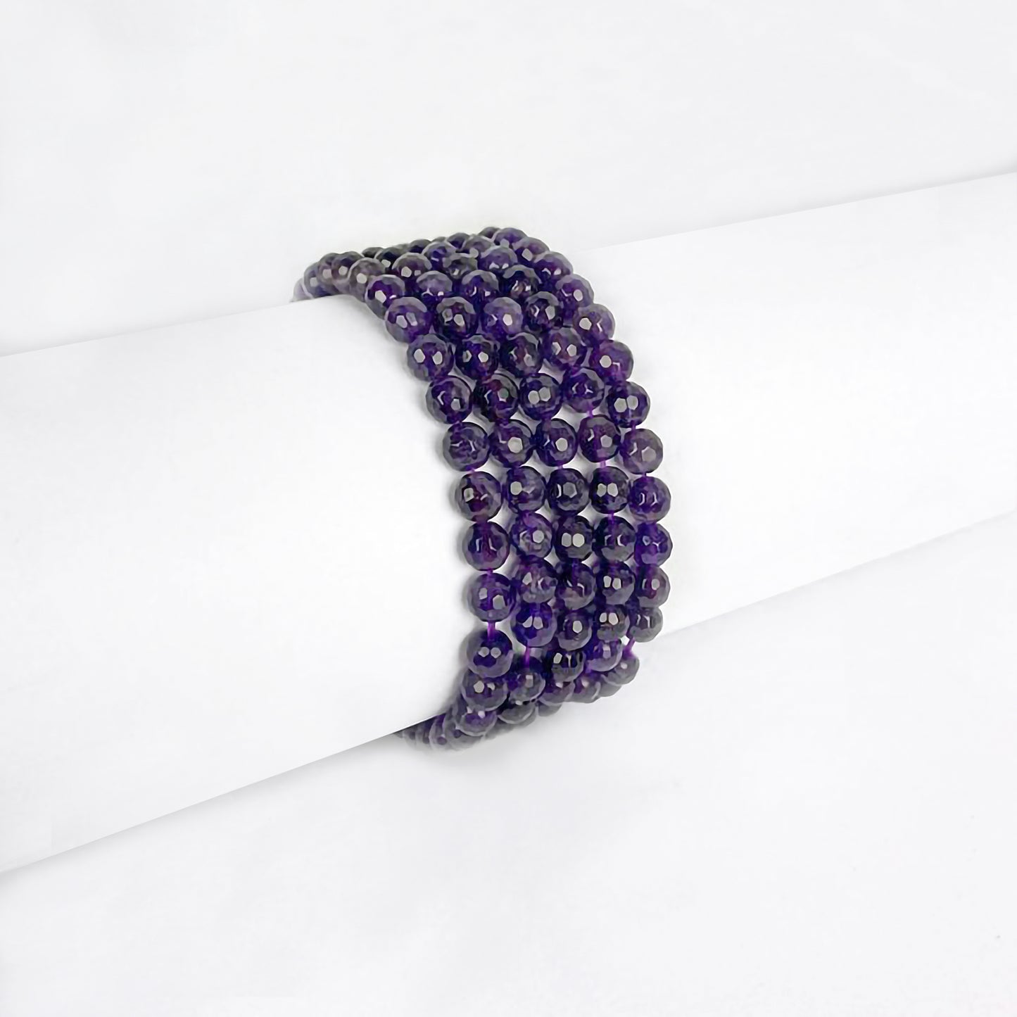 Dames Armband met Amethist Facet Kralen Kleur Paars 19CM