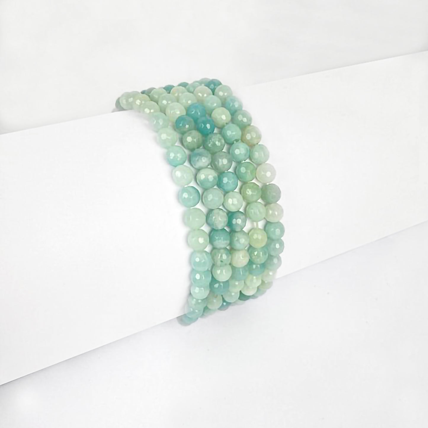 Dames Armband met Amazoniet Facet kralen 6mm Kleur Groen Armband 19cm
