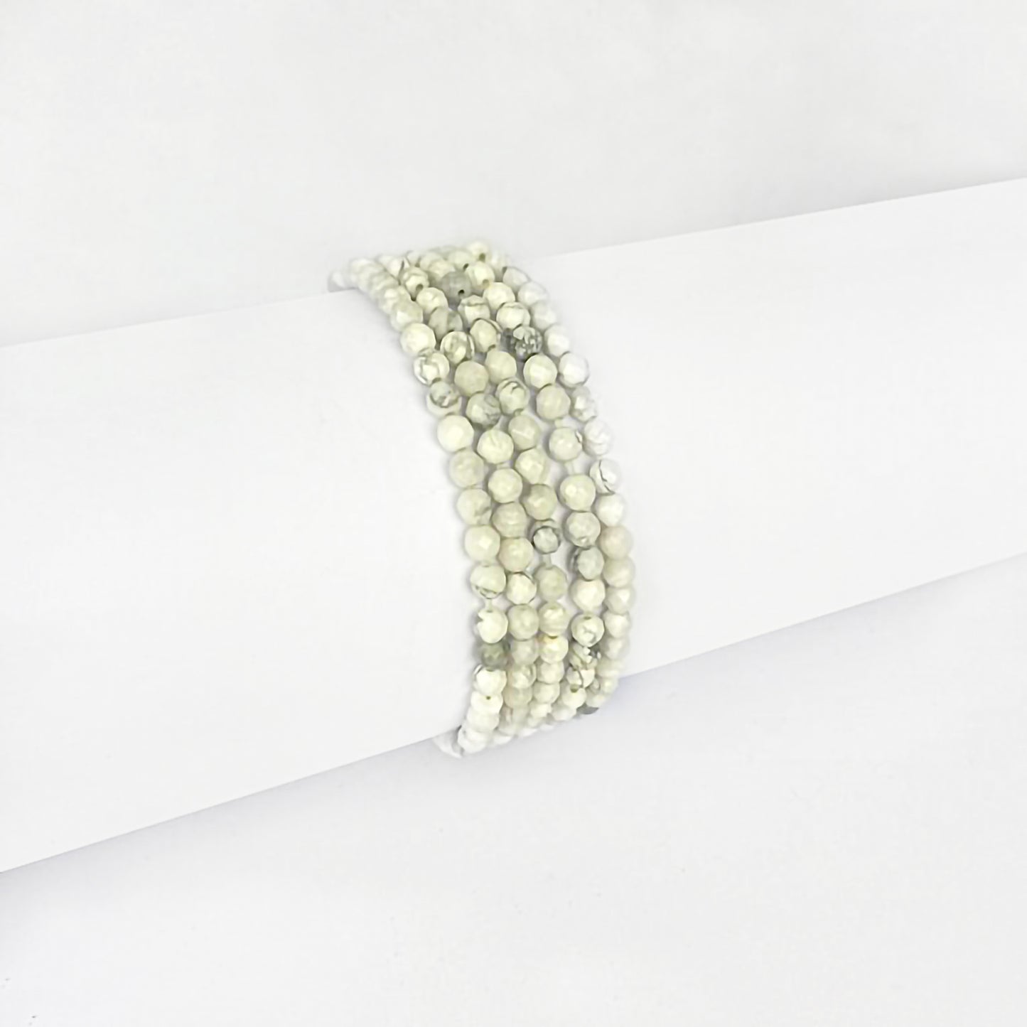 Dames Armband met Wit Groene Howliet Facet Kralen Armband 19Cm