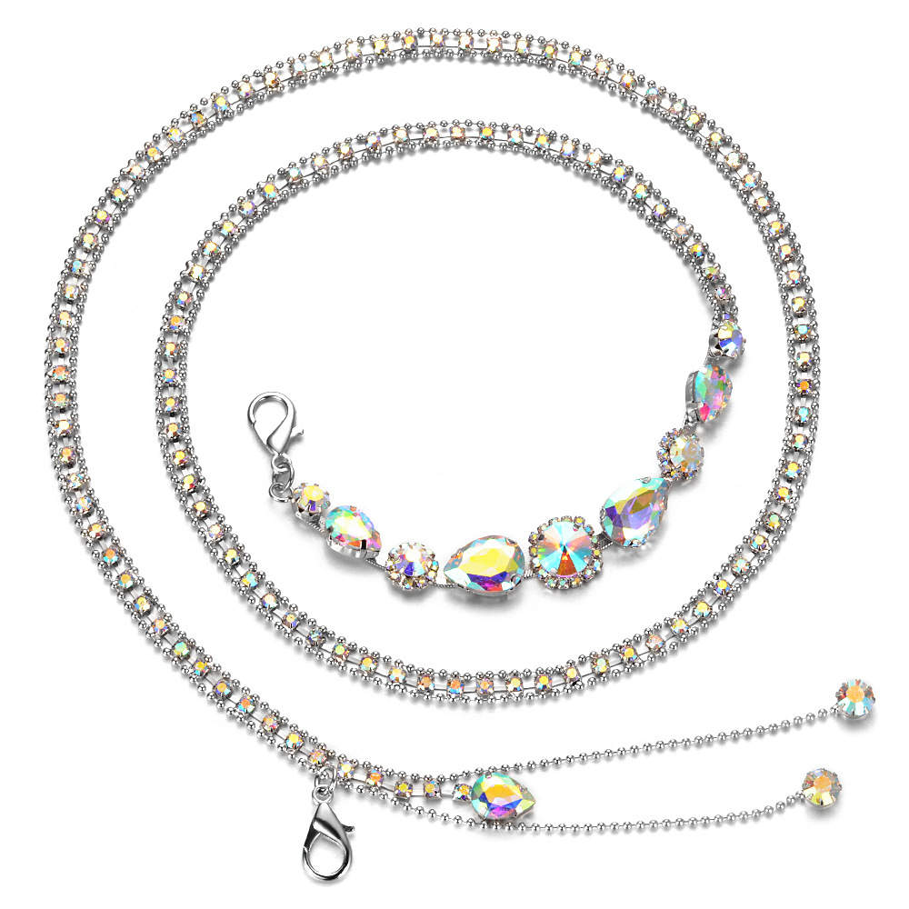 Dames Sieraden Geschenkset Valerie met Halsketting Armband Taille Riem en Skeleton Horloge