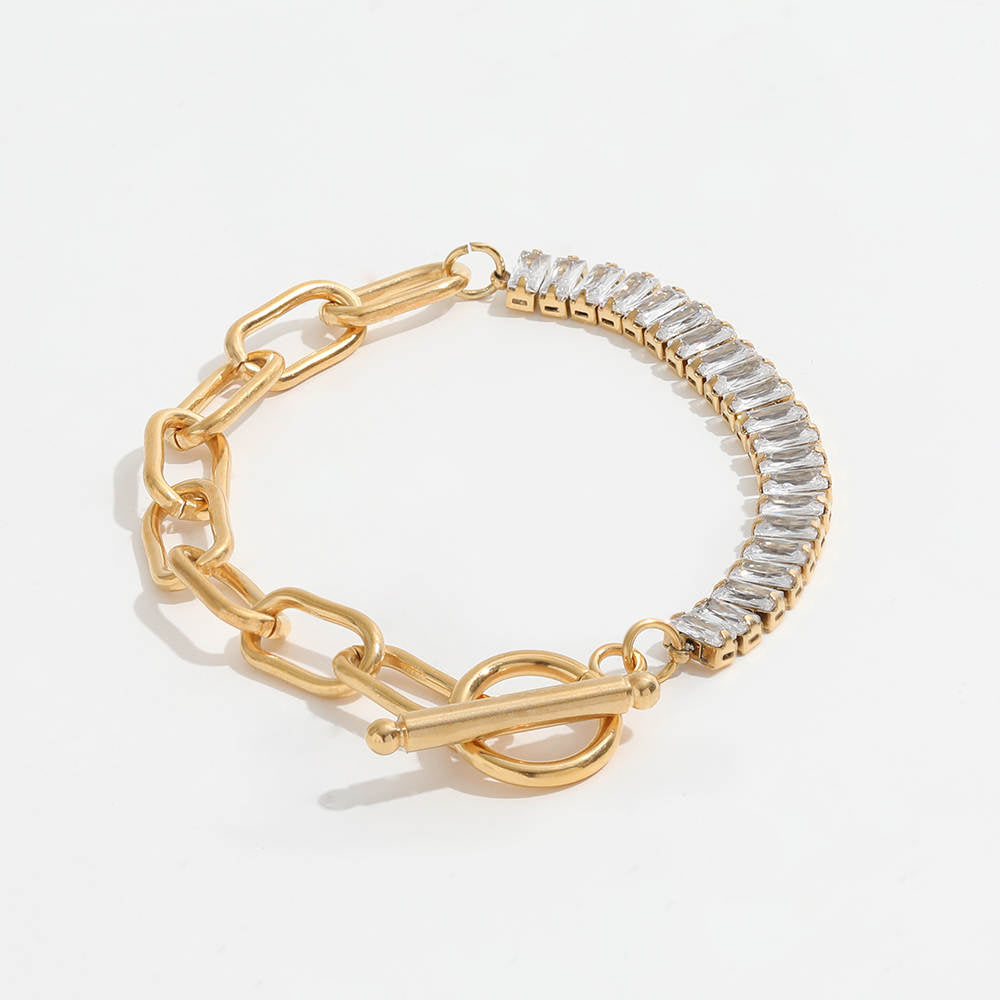 Dames Sieraden Geschenkset met Halsketting Armband Taille Riem en Skeleton Horloge