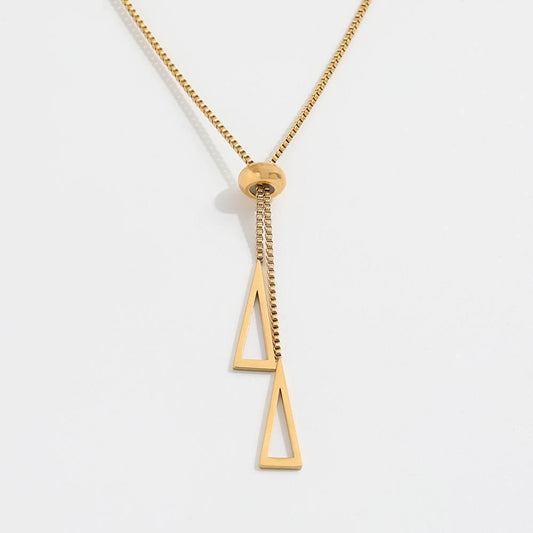 Dames Halsketting Goudkleurig 18K Stainless Steel met Schakels en Bead Stopper Eindkraal 42+5 Cm Valente