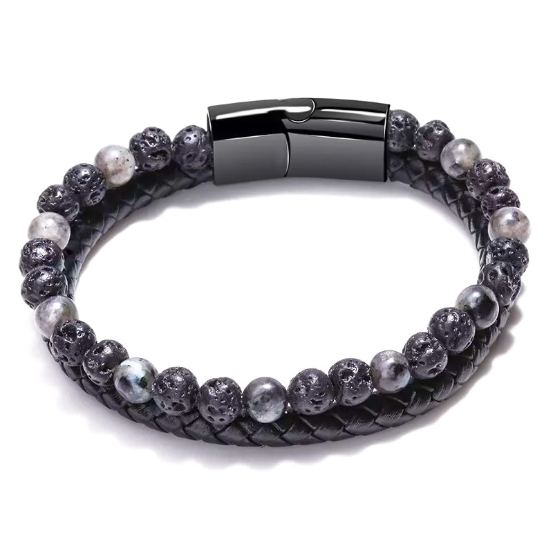 Luxe Accessoires Set van Benssens - Polshorloge met datumnotatie, Zwarte Kaarthouder, Lederen Riem, Armband en Giftbox"