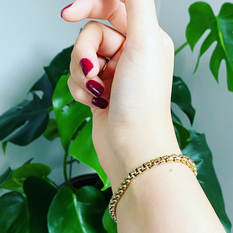 Dames Armband Goudkleurig 18k Stainless Steel met Venetiaanse Schakels 18+3 Cm Oriana