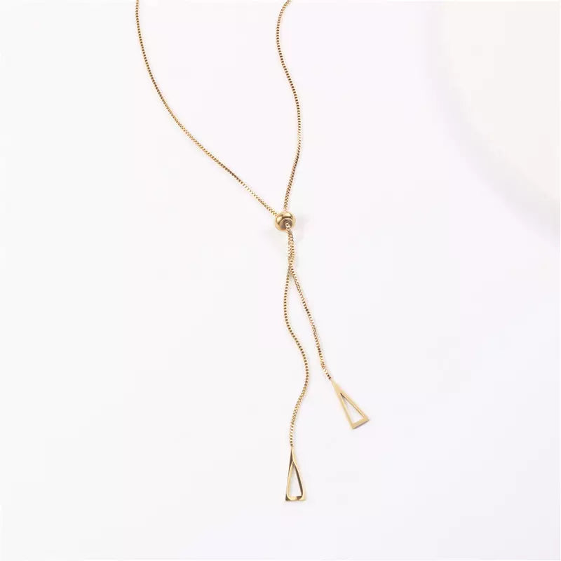 Dames Halsketting Goudkleurig 18K Stainless Steel met Schakels en Bead Stopper Eindkraal 42+5 Cm Valente