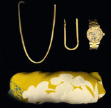 Dames Sieraden Geschenkset met Sjaal Armband Oorbellen Halsketting en Skeleton Horloge Larissa