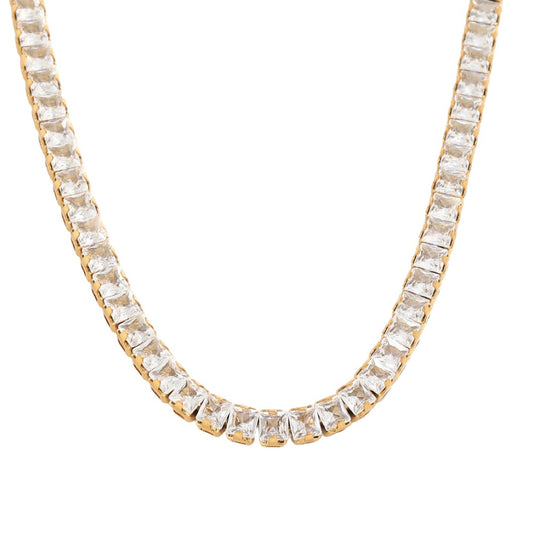 Dames Halsketting met Zirconia's Goudkleurig (18K) Lena
