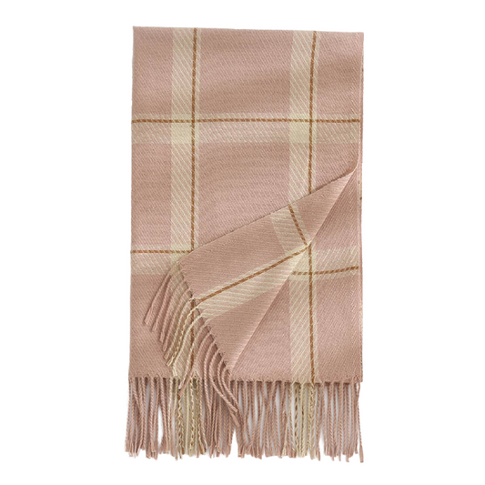 Dames Sjaal Kleur Roze Geruit 190 Cm