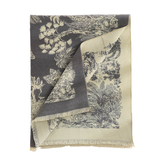 Dames Sjaal Beige Grijs Met Abstract Motief 190 Cm Esma